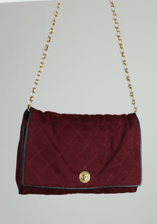 Vintage Chanel Flap Bag - Bordeaux red - 1980s