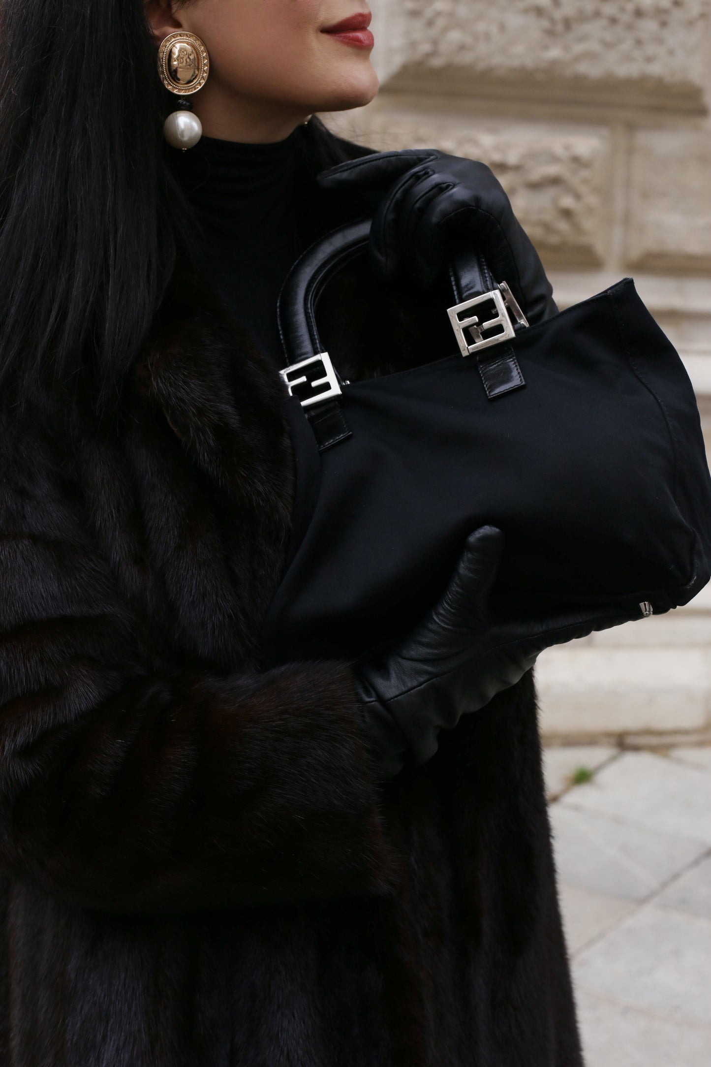 Vintage Fendi Soft Black Handbag