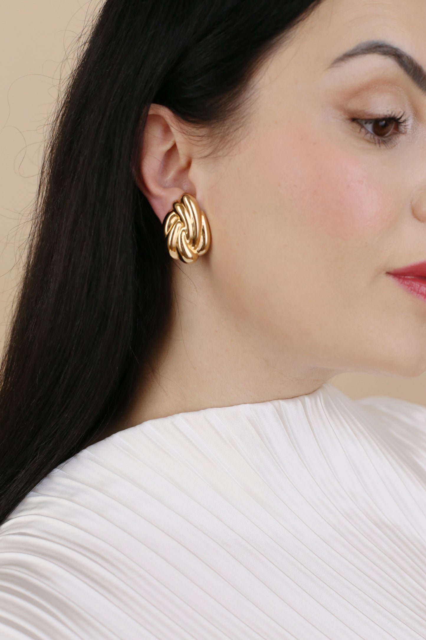 Dalia Vintage Skulpturale Knoten-Clip-Ohrringe