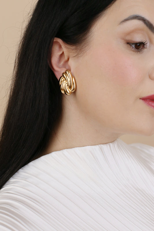 Dalia Vintage Skulpturale Knoten-Clip-Ohrringe