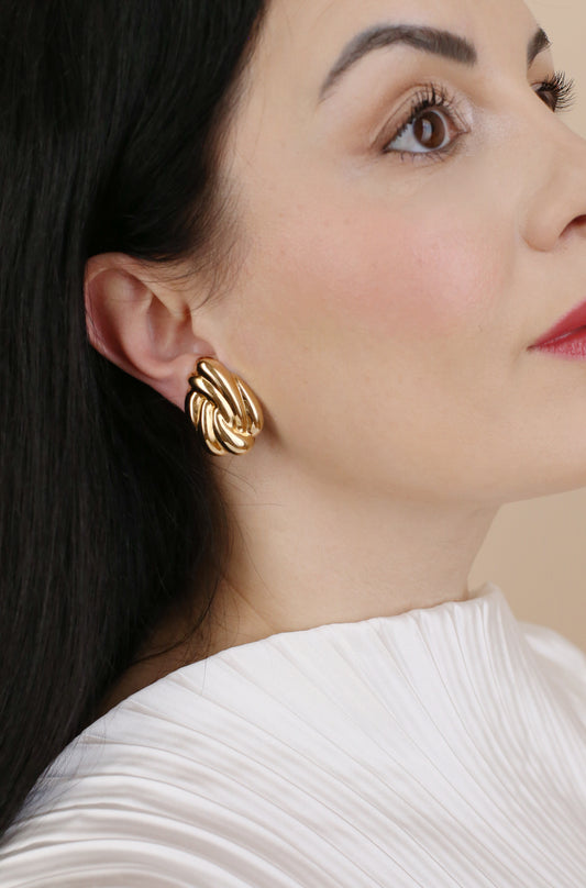 Dalia Vintage Skulpturale Knoten-Clip-Ohrringe