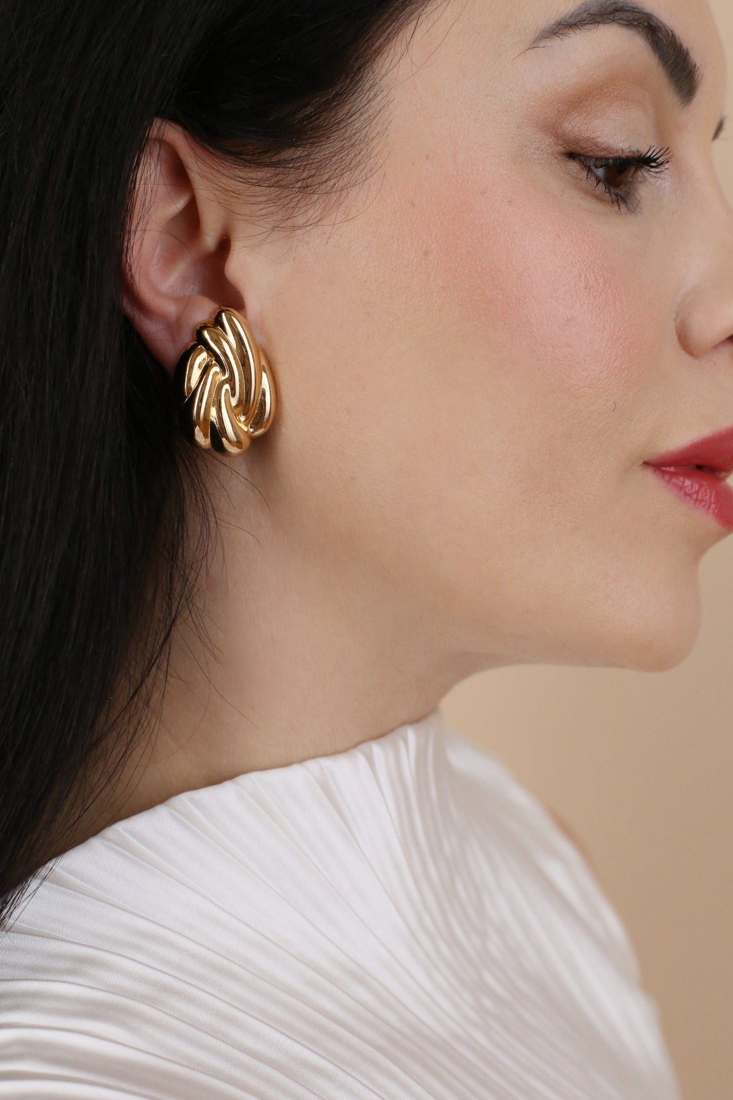 Dalia Vintage Skulpturale Knoten-Clip-Ohrringe