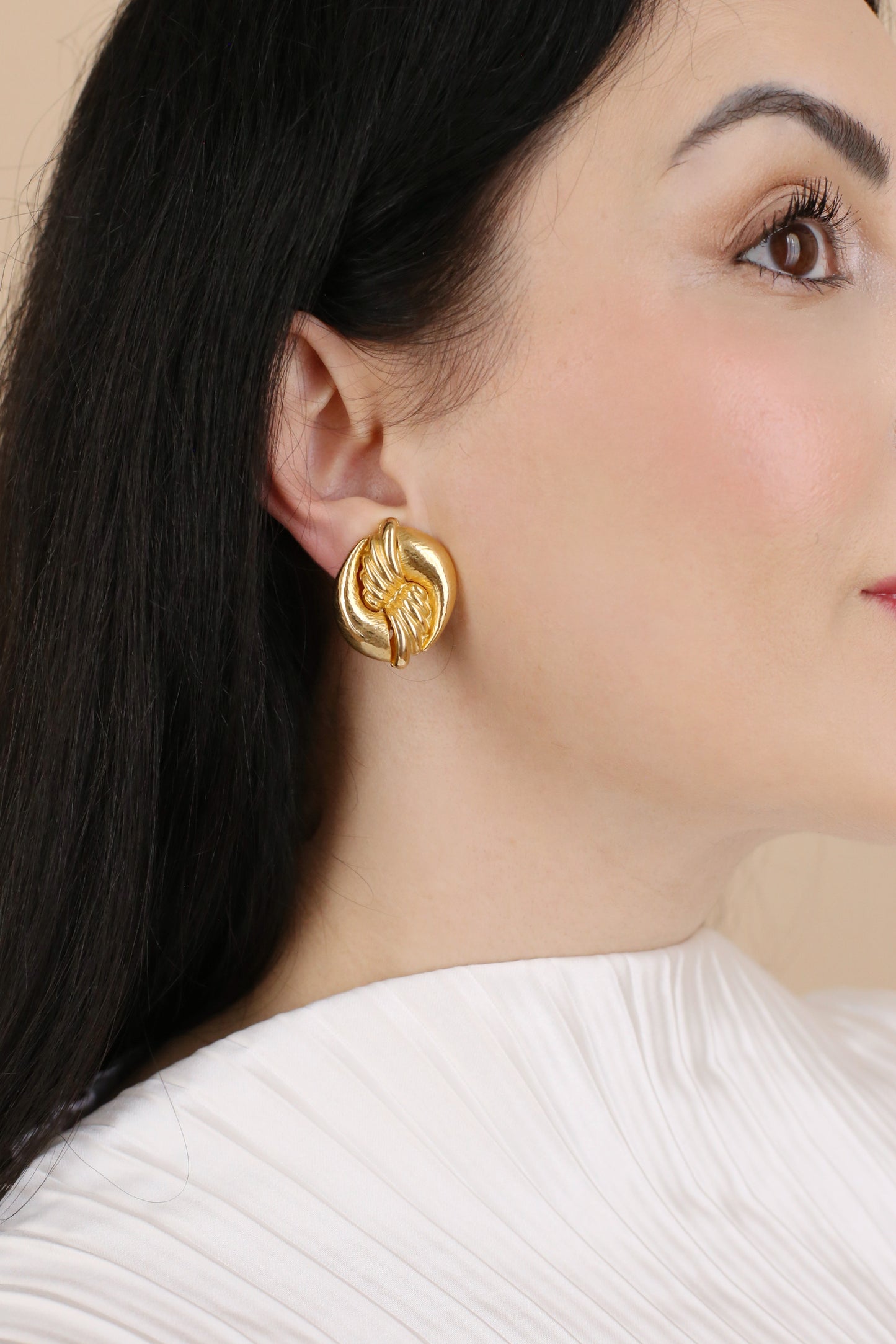 Enya Vintage Skulpturale Knoten-Clip-Ohrringe