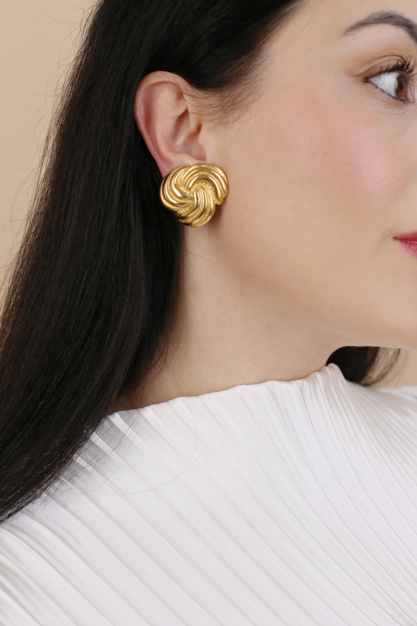 Evelina Vintage Swirl Clip-Ohrringe