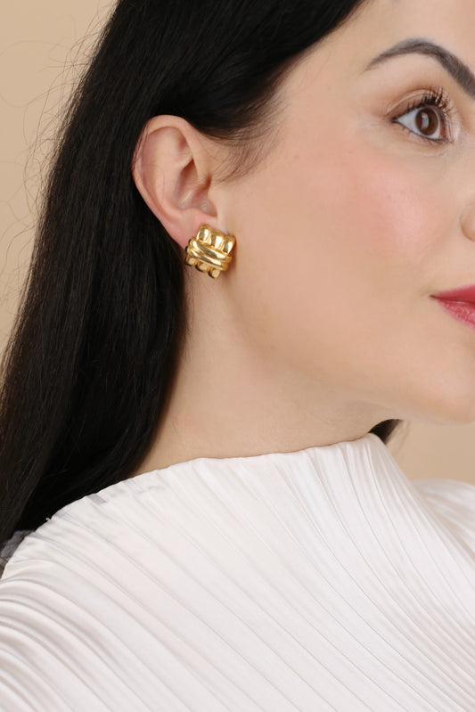 Giselle Vintage Skulpturale Knoten-Clip-Ohrringe