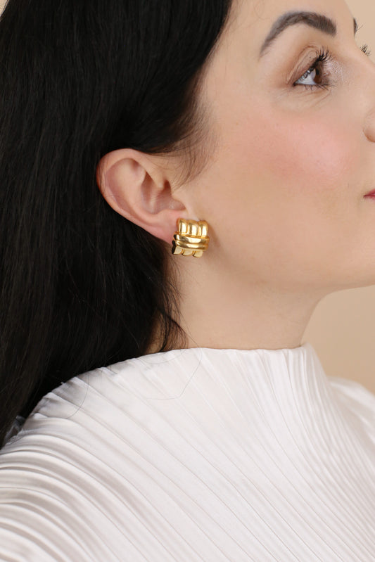 Giselle Vintage Skulpturale Knoten-Clip-Ohrringe