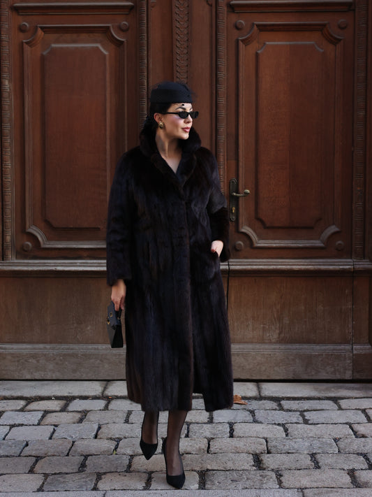 Vintage Deep Brown Mink Coat “Ingrid”