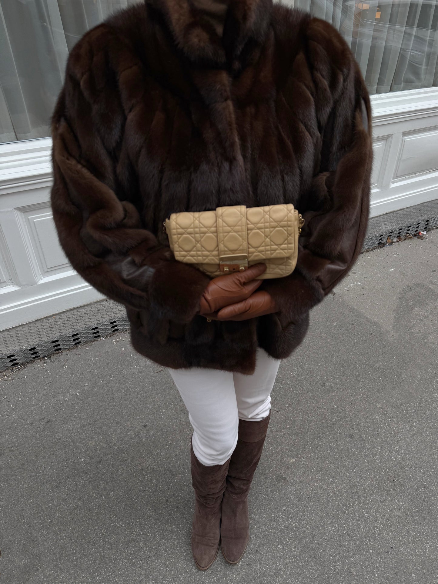 Premium Mink Leather Bomber Jacket "Tabea"