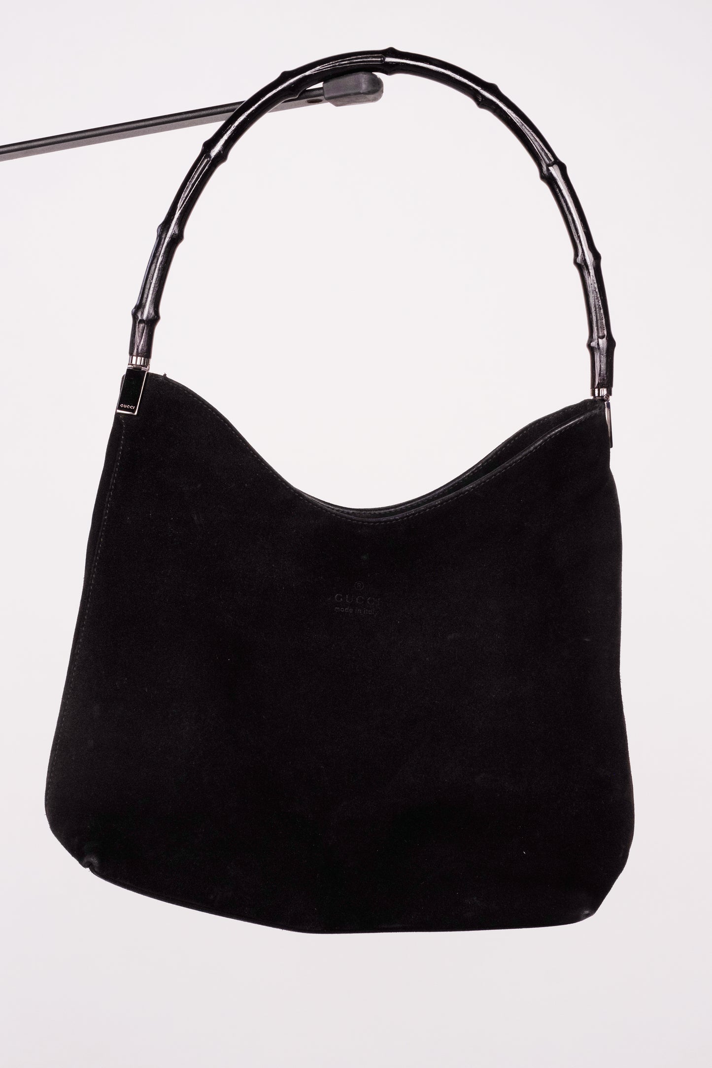 Vintage Gucci Bamboo Suede Leather with Silver Hardware from the 90s