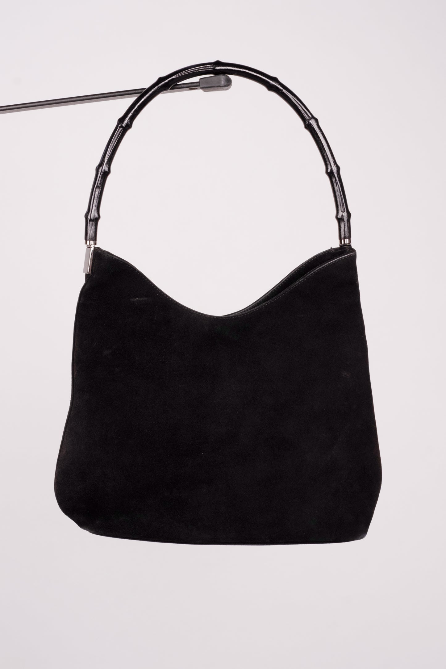 Vintage Gucci Bamboo Suede Leather with Silver Hardware from the 90s