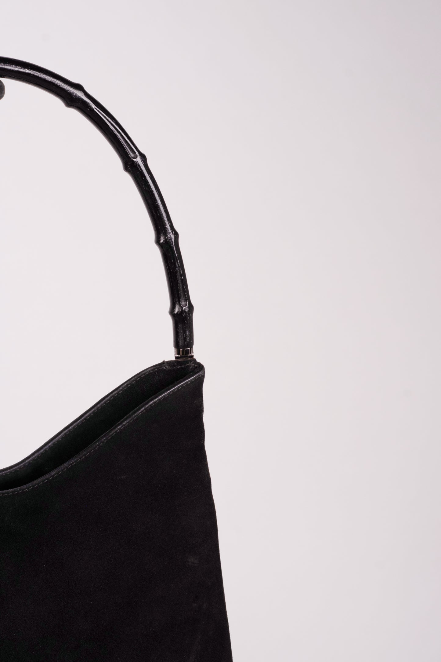 Vintage Gucci Bamboo Suede Leather with Silver Hardware from the 90s