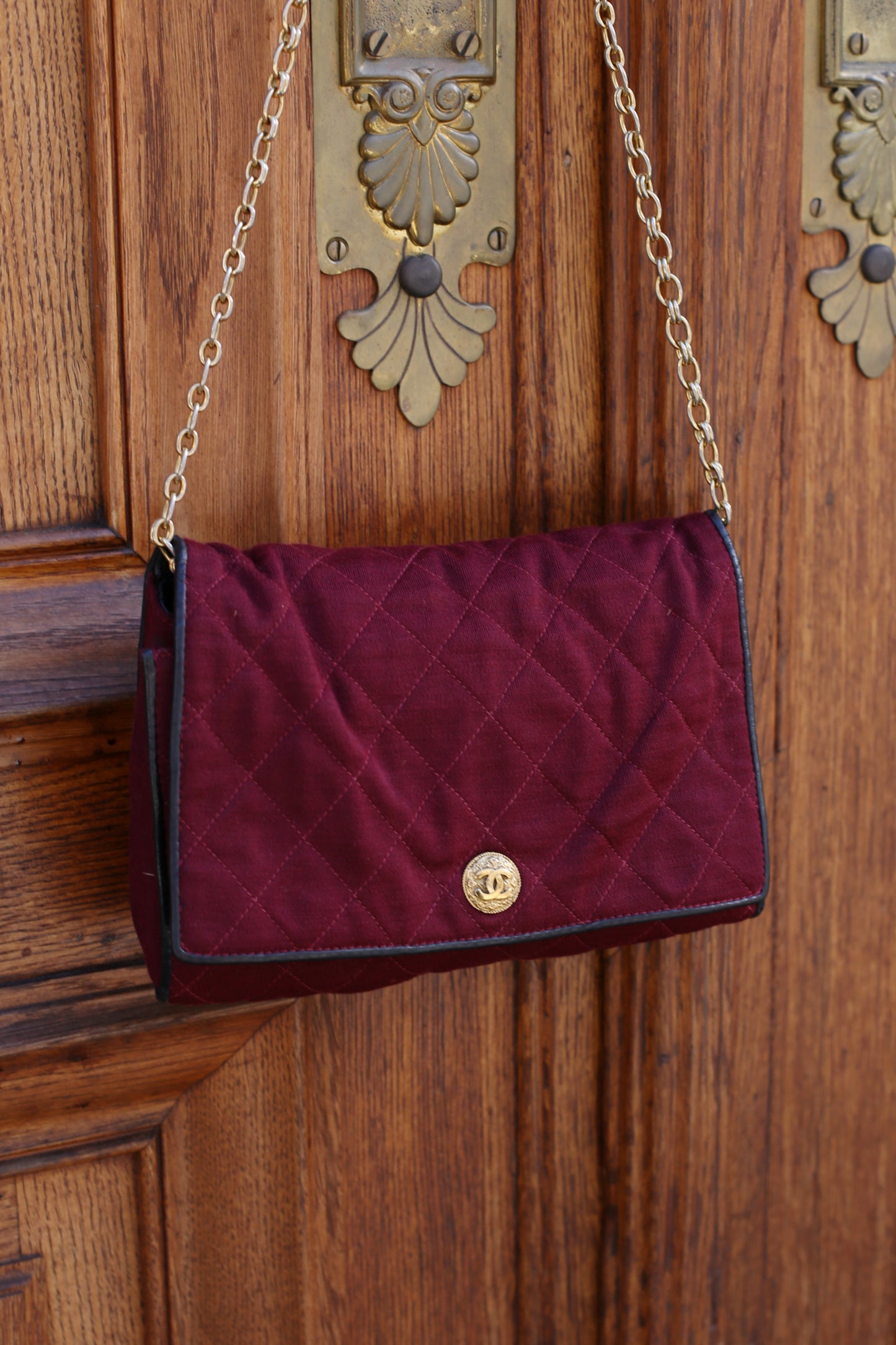 Vintage Chanel Flap Bag - Bordeaux red - 1980s