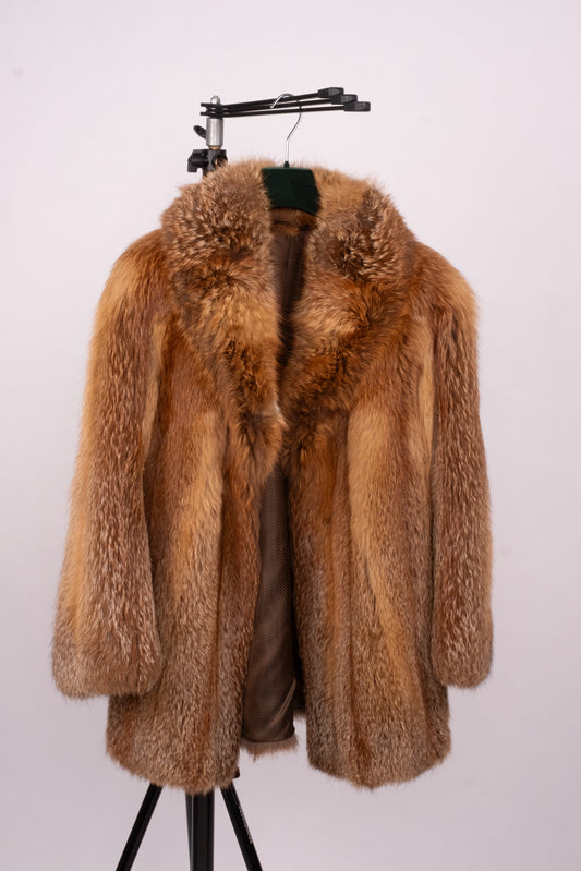 Vintage Red Fox Fur Jacket “Luna”