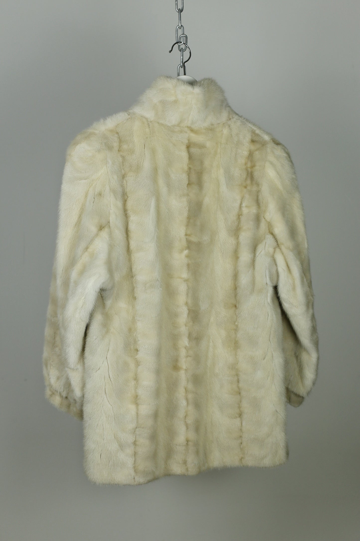 Cream White Vintage Mink Jacket with Hat "Nima"