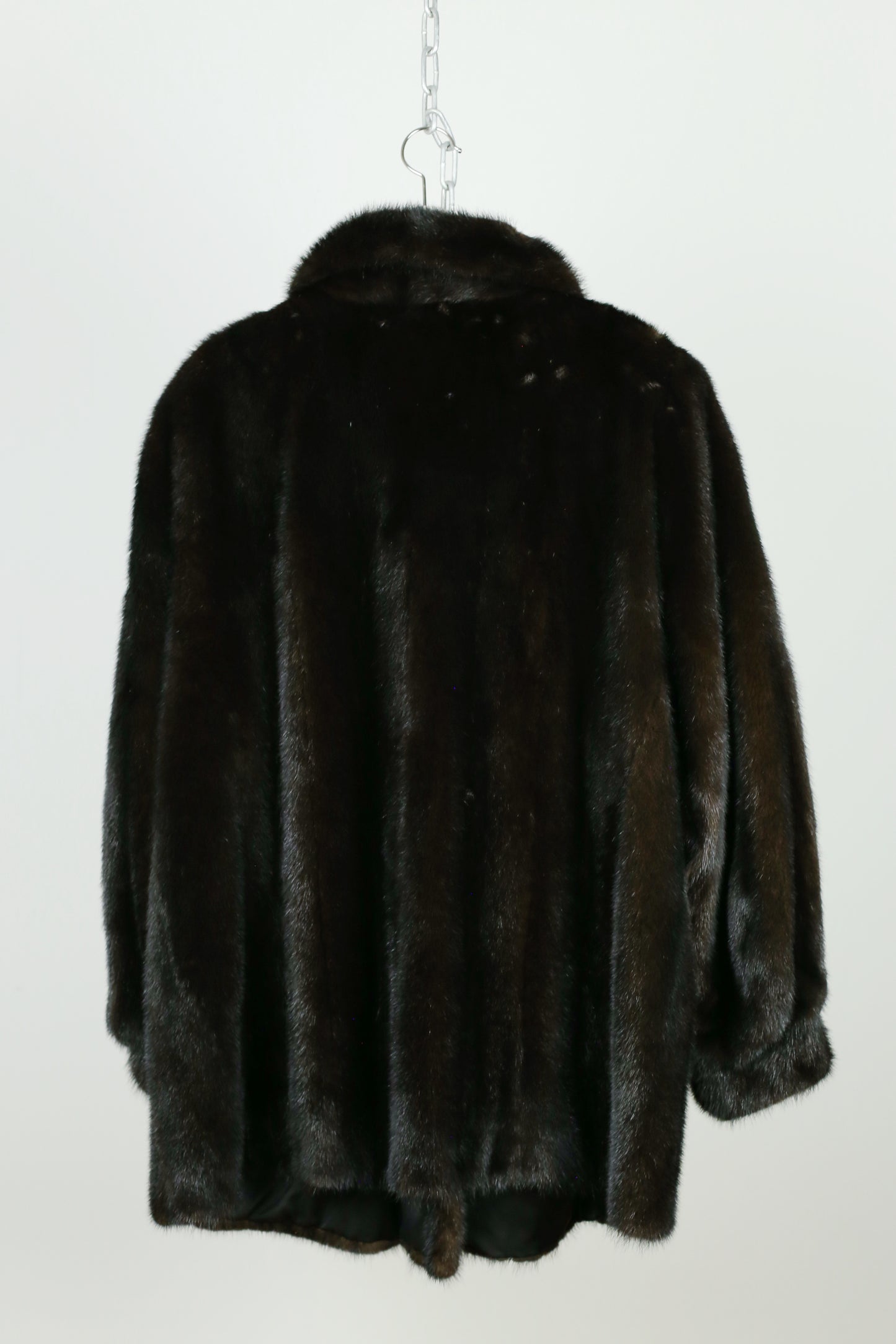 Long Black Vintage Mink Jacket "Emilie"