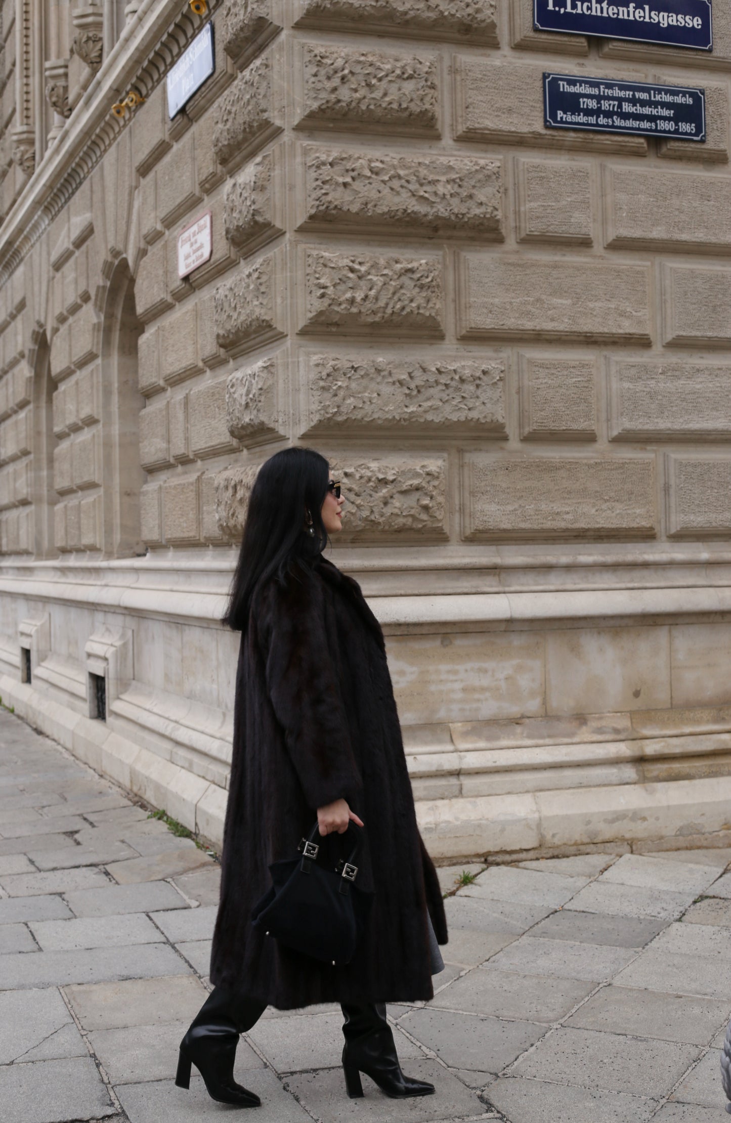 Long Premium Black Mink Coat "Aphrodite"