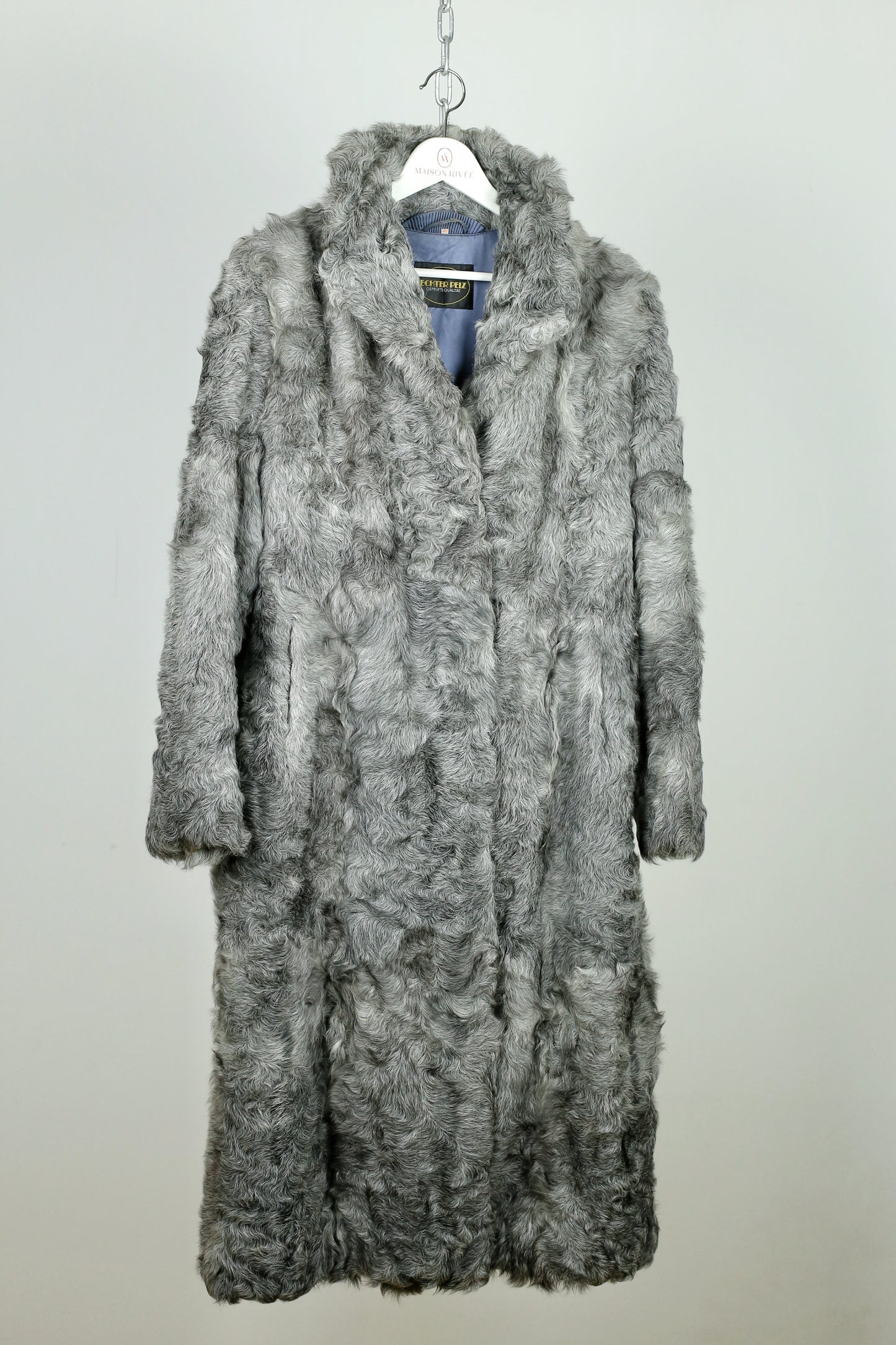 Rare silver-toned goat fur coat - "Antea"