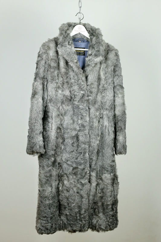 Rare silver-toned goat fur coat - "Antea"