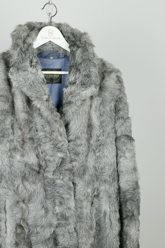 Rare silver-toned goat fur coat - "Antea"