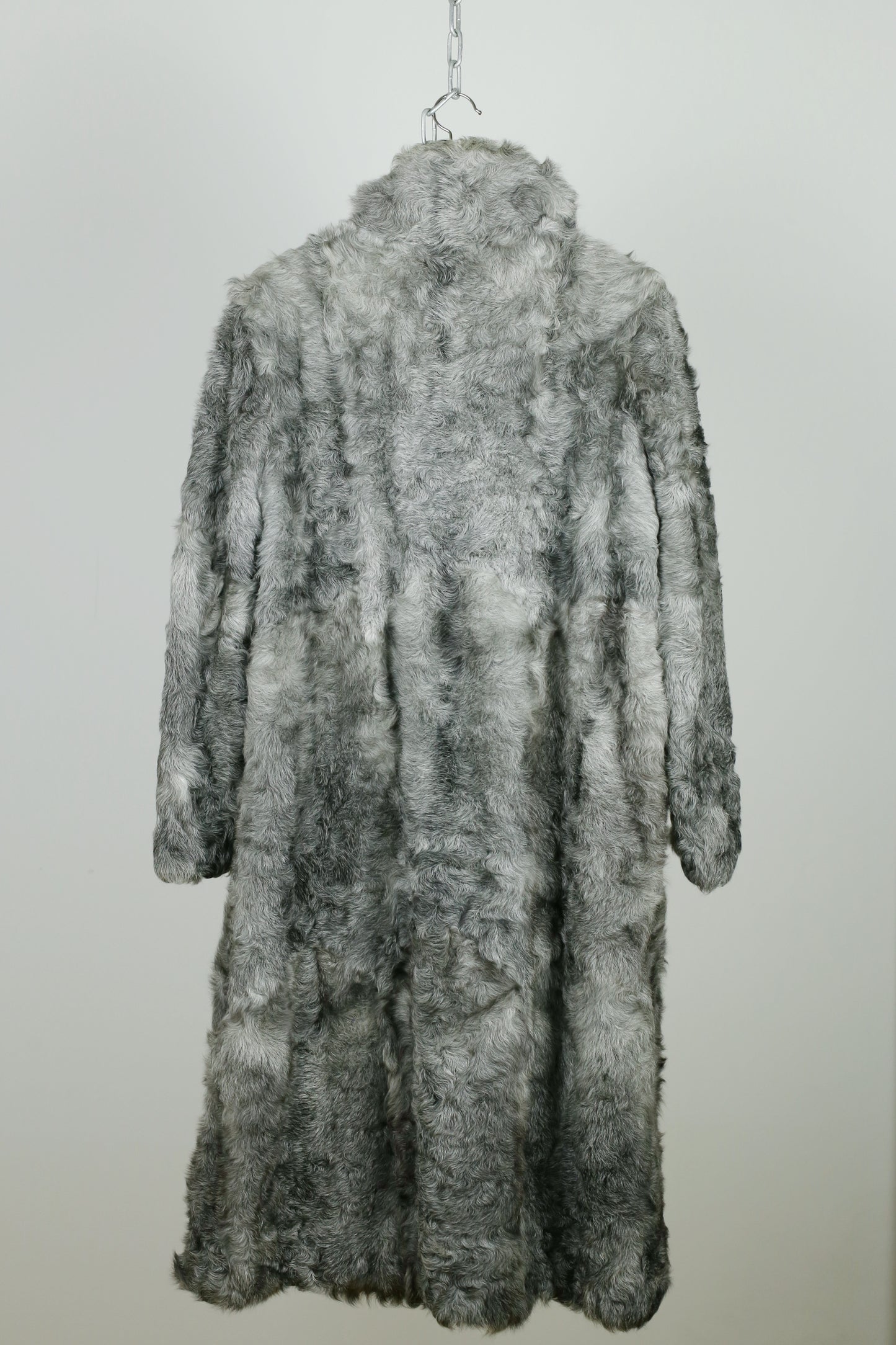 Rare silver-toned goat fur coat - "Antea"