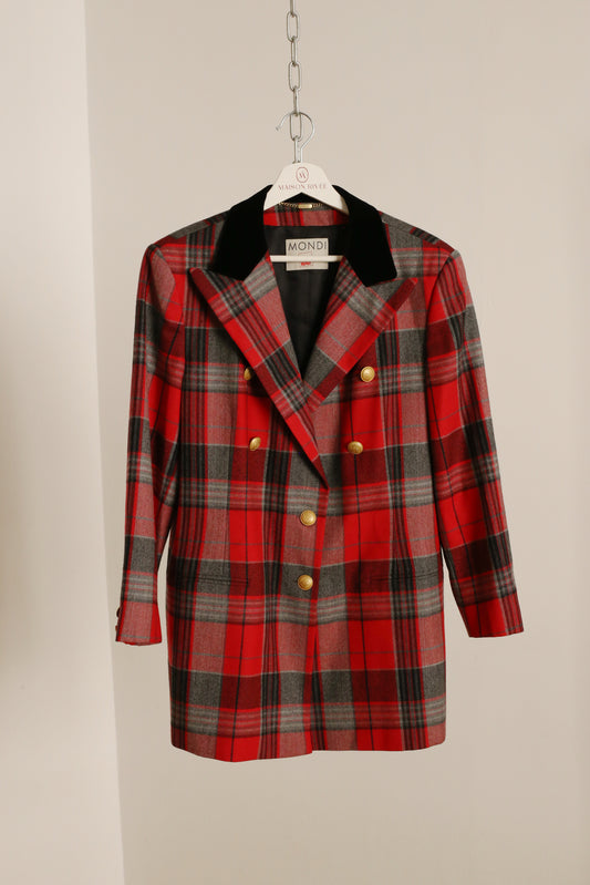 Mondi Vintage Tartan Wool Blazer