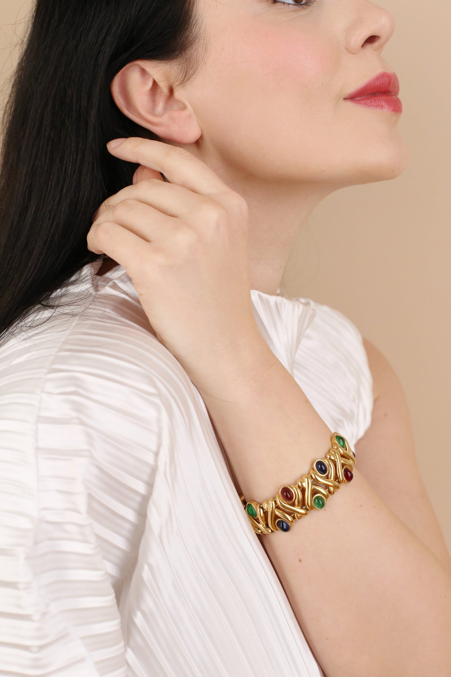 Nina Ricci Vintage Cabochon Link Bracelet