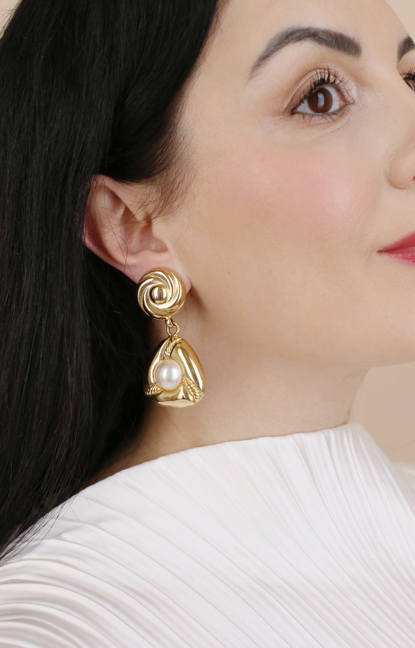 Oona Vintage Doppelperlen-Ohrclips