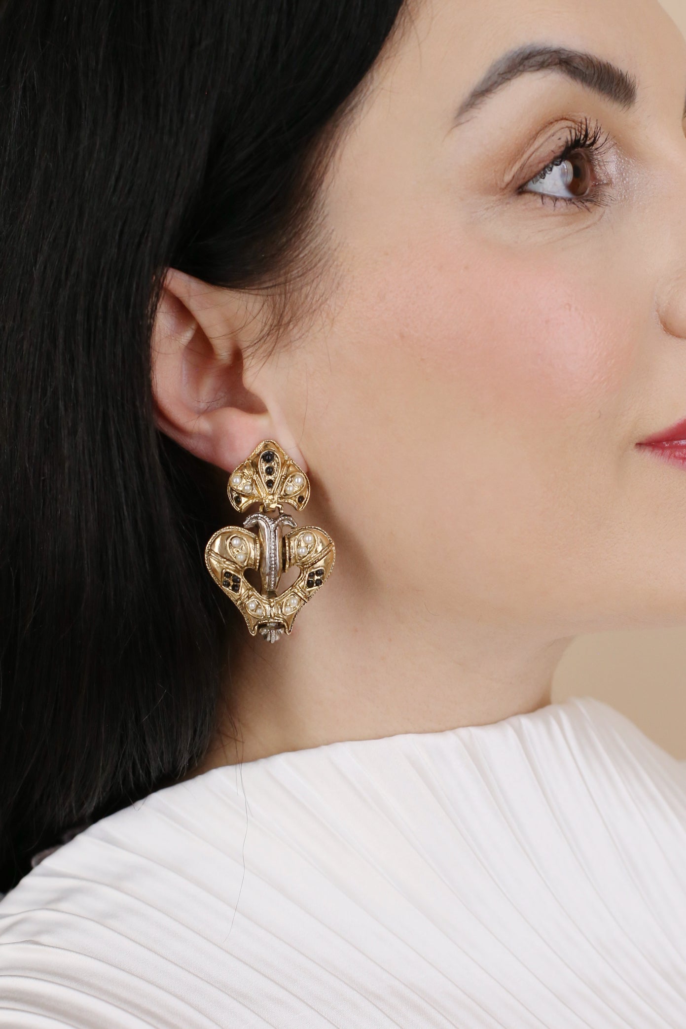 Solène Vintage Herz-Ohrclips