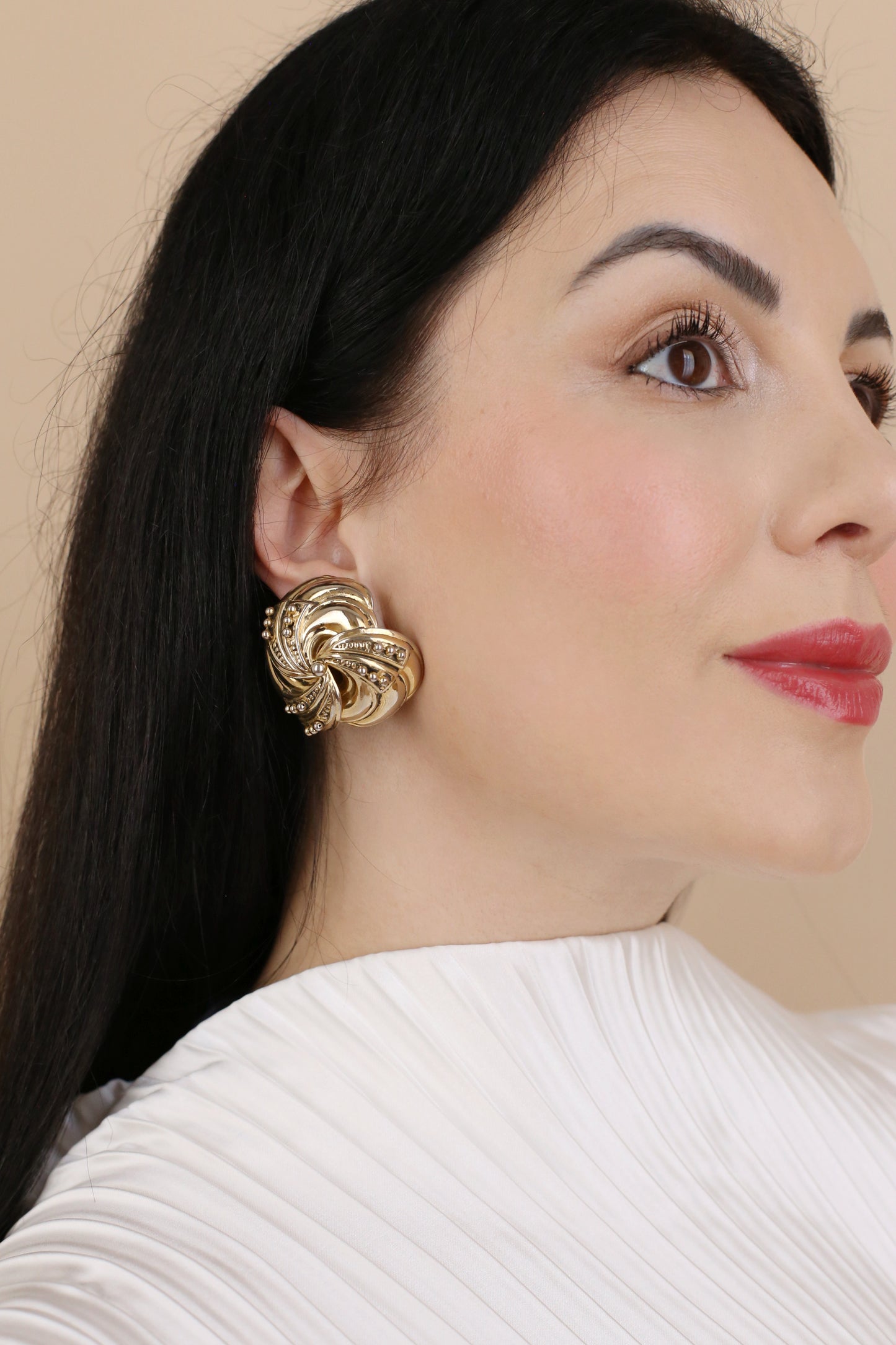 Violette Vintage Swirl Clip-Ohrringe
