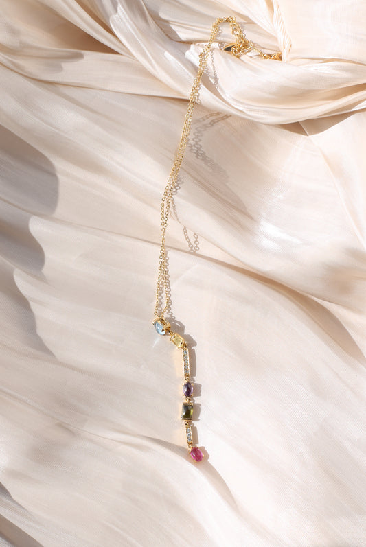 Yasmine Vintage Stone Pendant Necklace