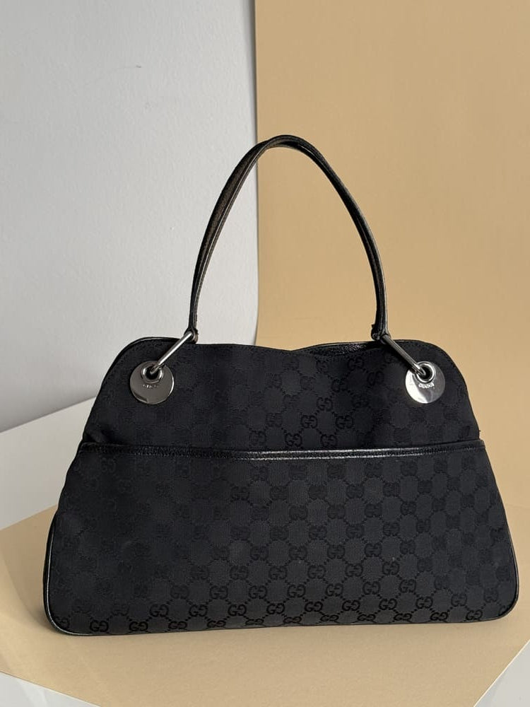 Vintage Gucci Logo-Canvas Tasche der späten 90er