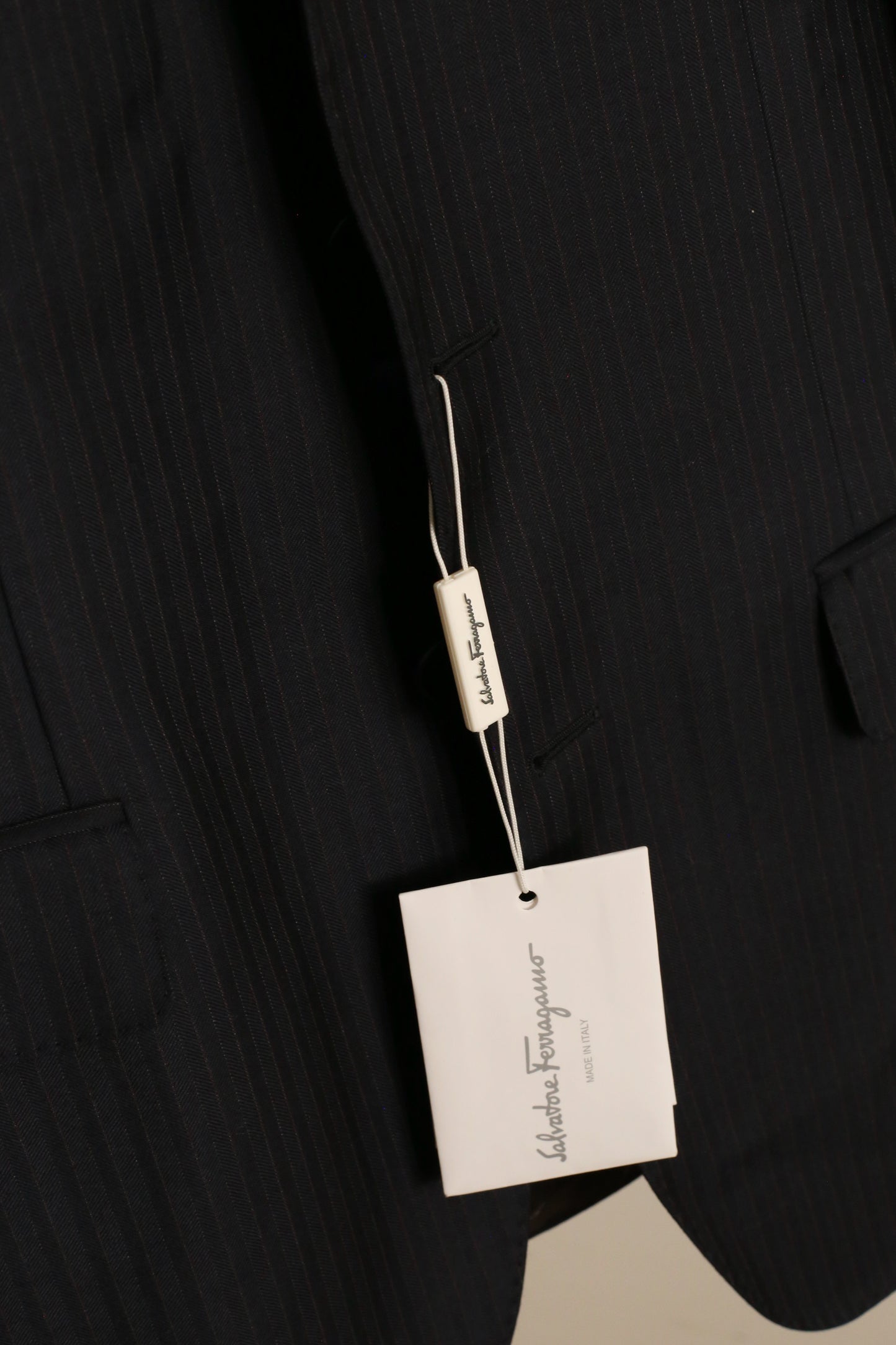 Never worn! Salvatore Ferragamo Navy Blue Pinstripe Blazer