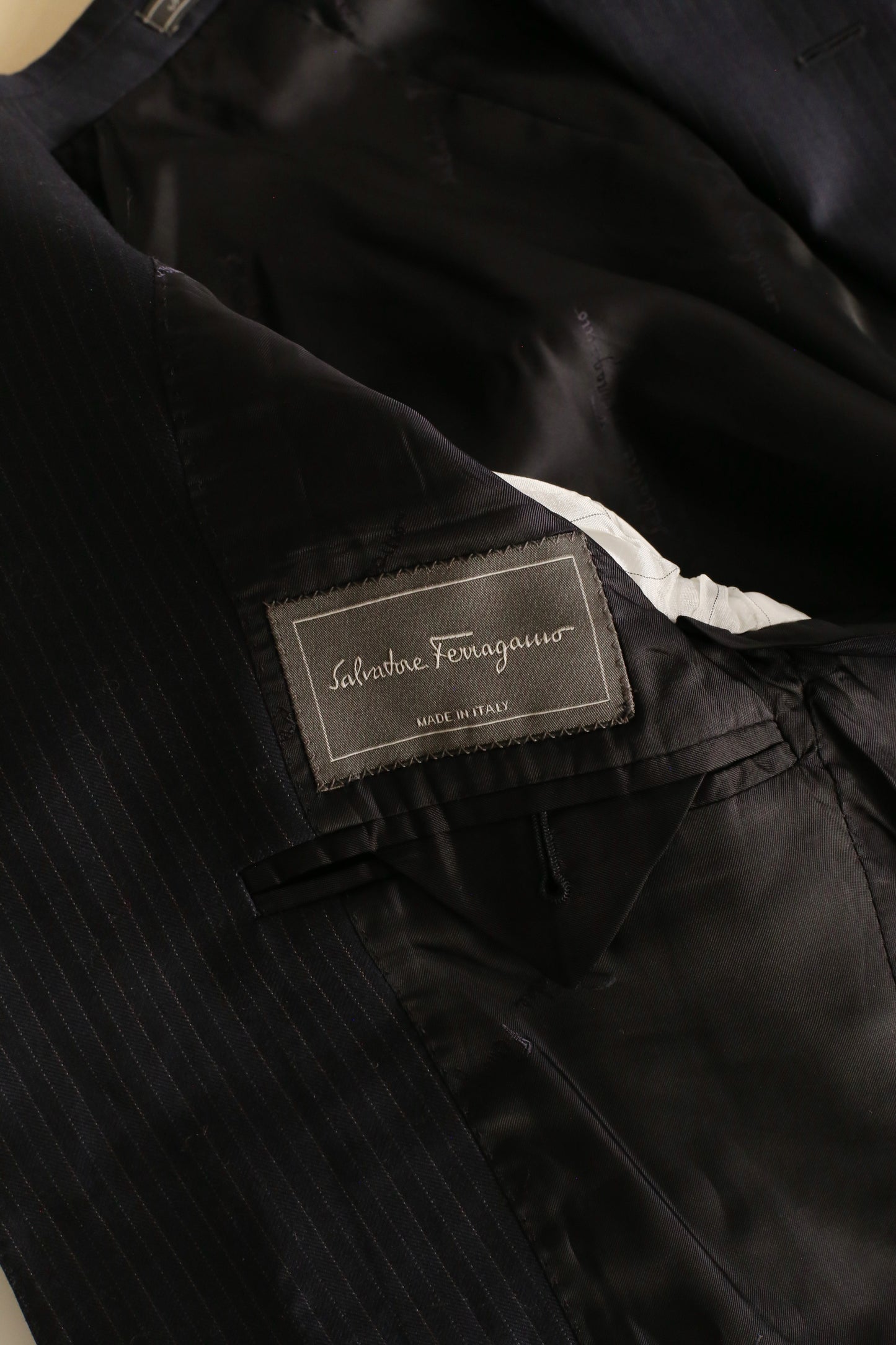 Never worn! Salvatore Ferragamo Navy Blue Pinstripe Blazer