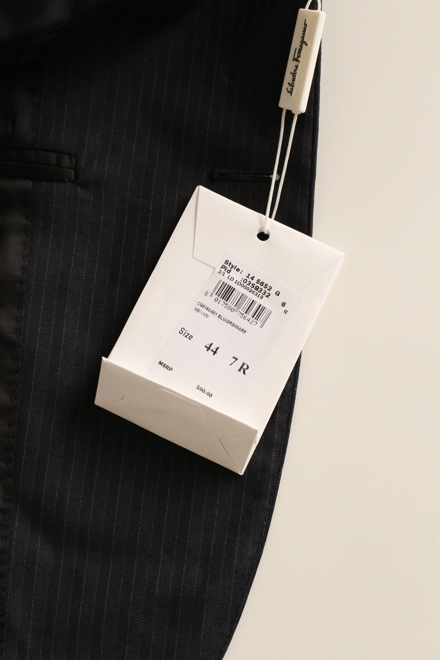 Never worn! Salvatore Ferragamo Navy Blue Pinstripe Blazer