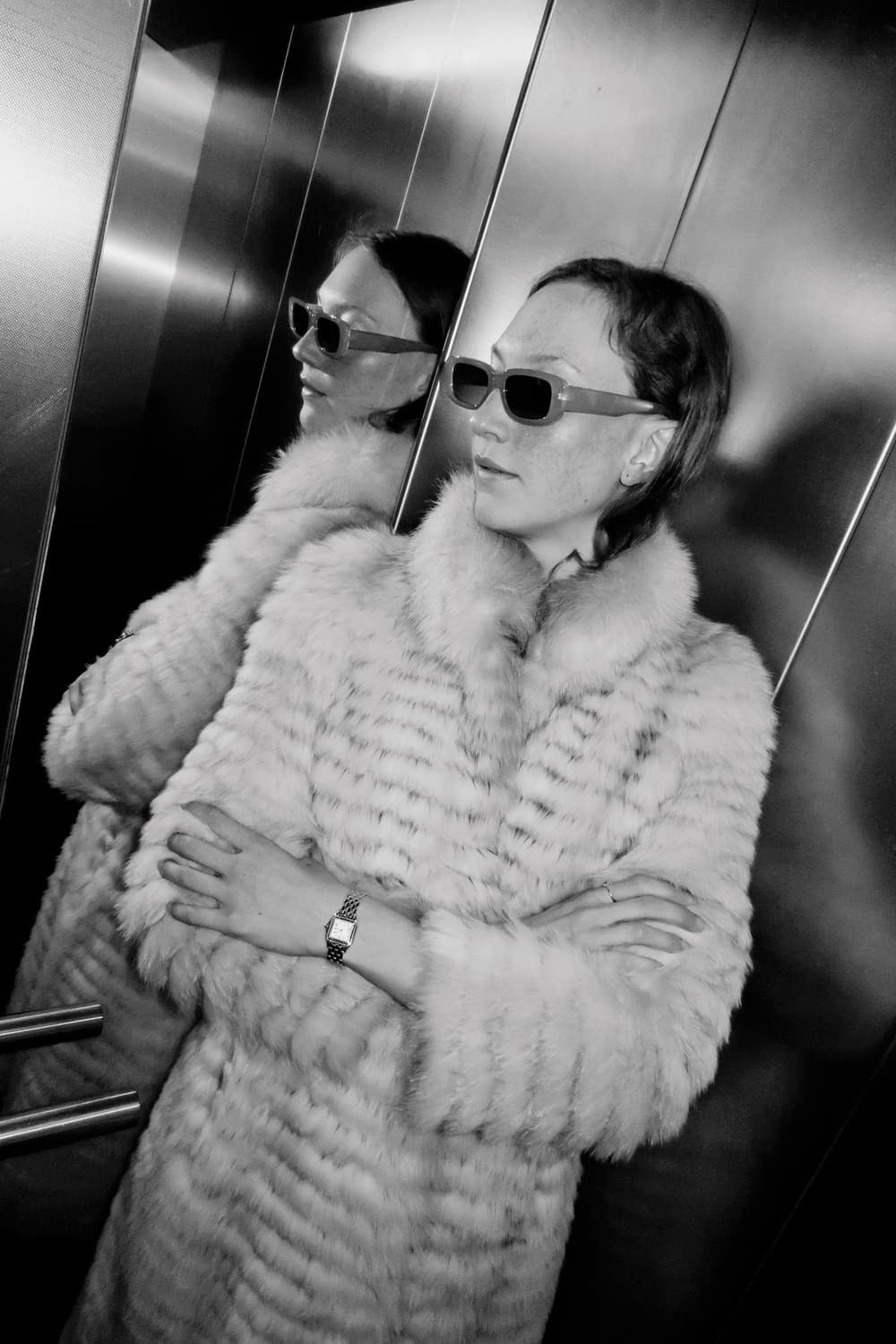 Vintage Silver Fox Fur Coat “Saphira”